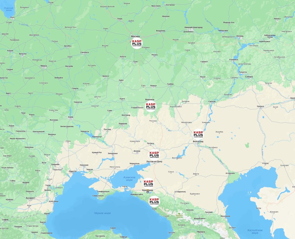 Карта офисов Типографии Касп